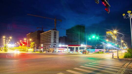 城市夜景车流延时