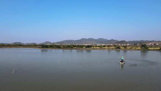 武汉梁子湖螃蟹养殖基地航拍