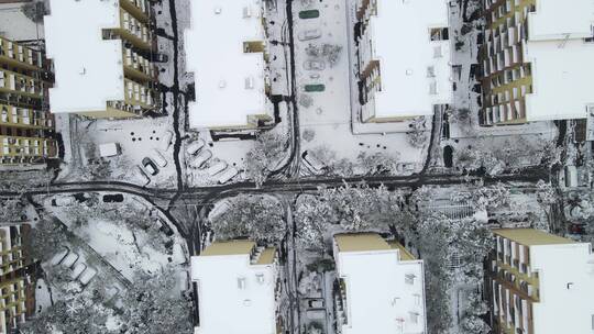 航拍冬天雪景