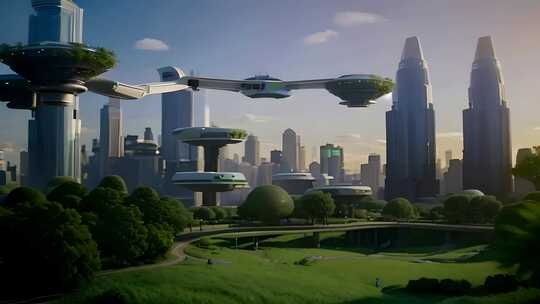 未来科幻 环保生态科技城市