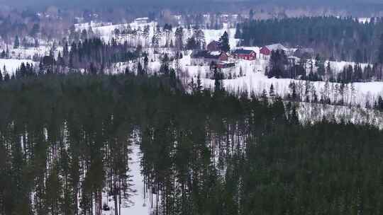 4K航拍北欧瑞典雪景无限风光