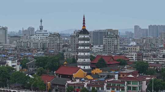 航拍安徽安庆迎江寺振风塔全景