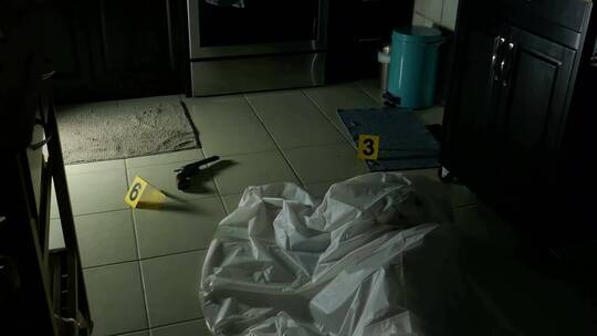 犯罪现场厨房地板