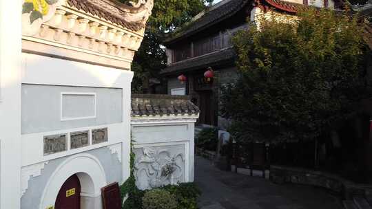航拍贵州青岩古镇中式寺庙人文景观