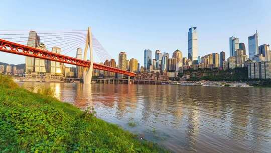 重庆渝中半岛东水门大桥延时