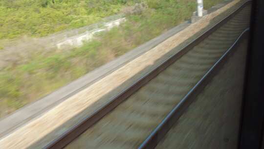 交通运输火车高铁窗外风景风光实拍