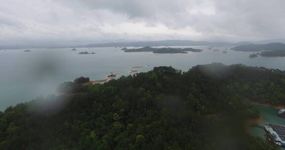 河源万绿湖风景区航拍