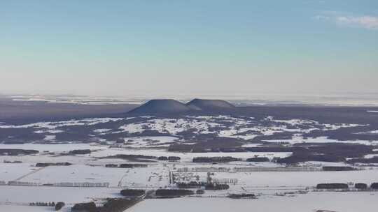 五大连池冬季火山航拍