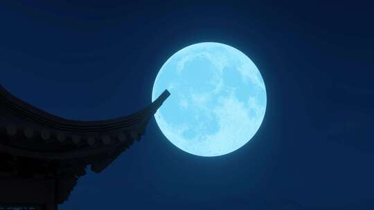 月亮海边升起 夜晚的月亮