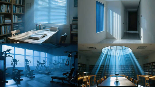 冷色调建筑场景 时间流逝光影变化高清在线视频素材下载