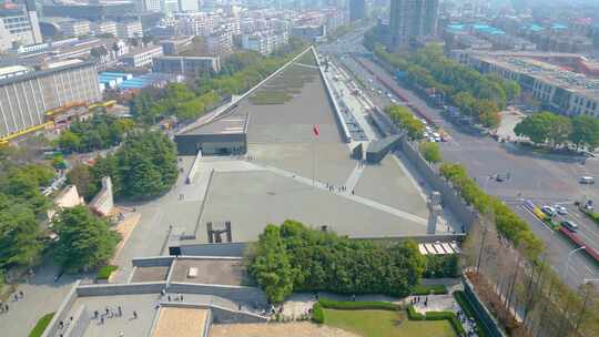 南京市侵华日军南京大屠杀遇难同胞纪念馆航视频素材模板下载