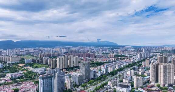 九江多云的一天航拍延时六段合集