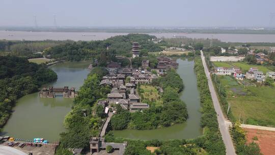 湖北赤壁三国古战场5A景区航拍