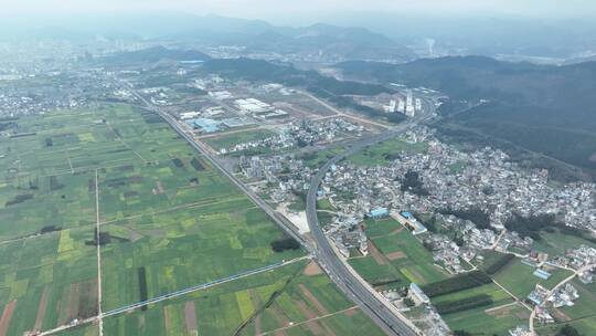 4K航拍 罗平油菜花田高空