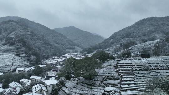 杨梅岭雪景航拍