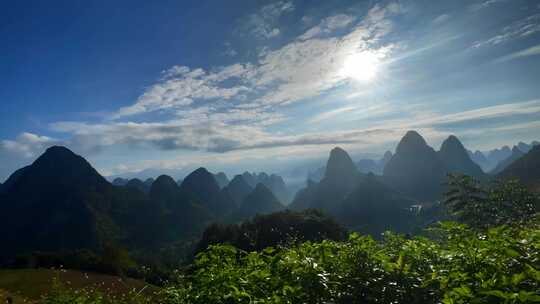 桂林山水日出风光延时拍摄