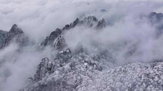 安徽黄山雪景视频素材模板下载