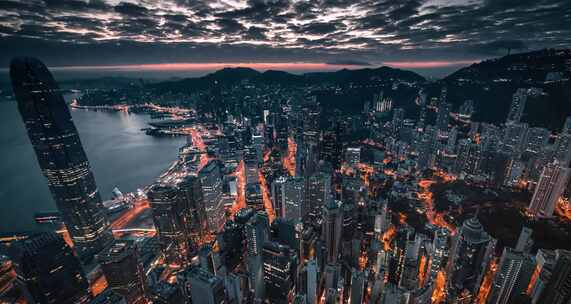 香港城市夜景城市风景