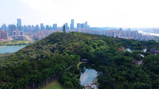 航拍广西南宁青秀山风景区