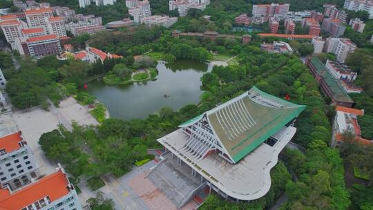 厦门航拍厦门大学建筑风光