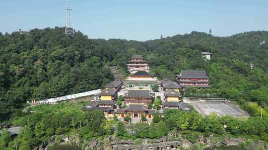 湖北鄂州市西山风景区古灵泉寺航拍