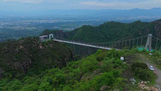 航拍浙江台州市天台山风景区大瀑布琼台景区