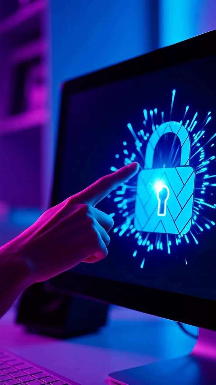 手指点击电脑屏幕锁图标