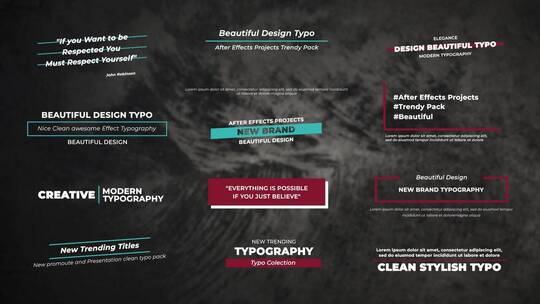 视频时尚创意文本标题素材包AE模板