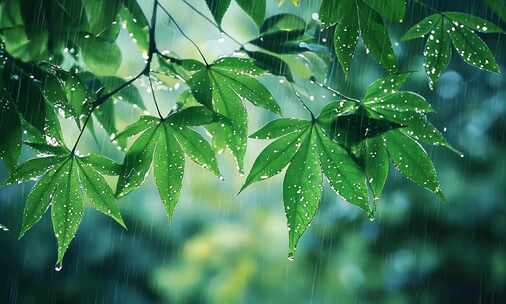 雨水节气 谷雨节气 春天雨水 唯美下雨