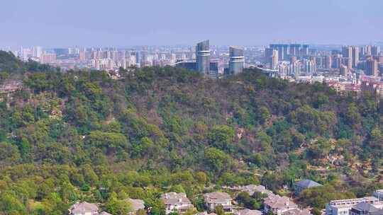 台州市椒江区大景全景航拍城市地标白云山飞