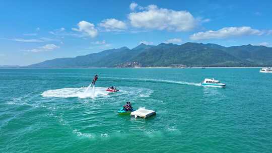 4k海南陵水分界洲岛海岛旅游水上运动航拍