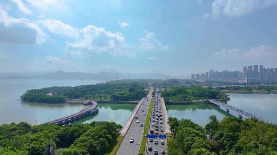 中国华润大厦南山区后海深圳人才公园航拍春