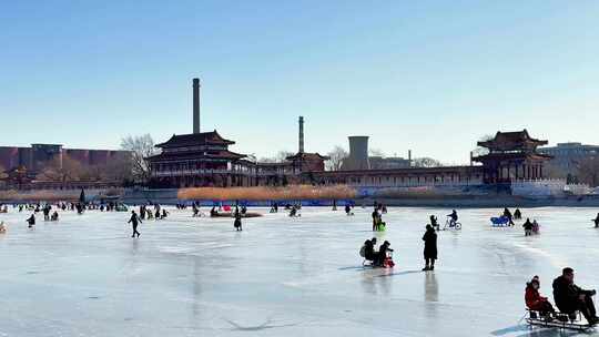 北京石景山首钢园群明湖 秀池滑冰场