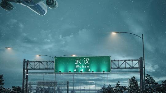 冬季航空飞机降落武汉市区天河机场视频素材模板下载