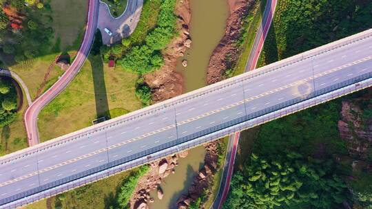 重庆水土竹溪河公园航拍