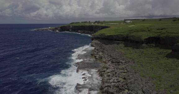 4K美国塞班海岛悬崖大海风光航拍