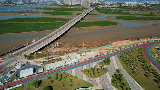 厦门航拍火炬大桥建筑景观