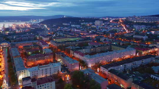 摩尔曼斯克市夜景