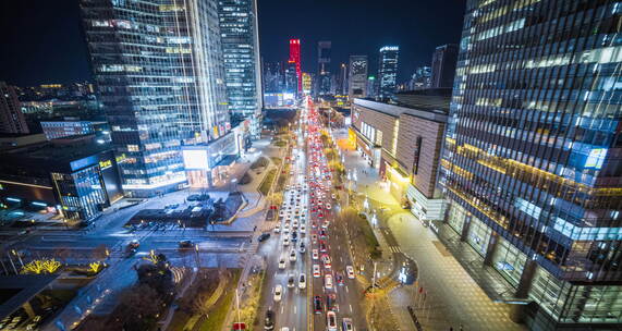 【高清6K】沈阳青年大街cbd街道夜景航拍