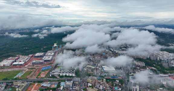 4K深圳龙华区九龙山数字城云海