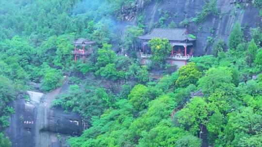 航拍峄城仙人洞云雾缭绕仙气袭人