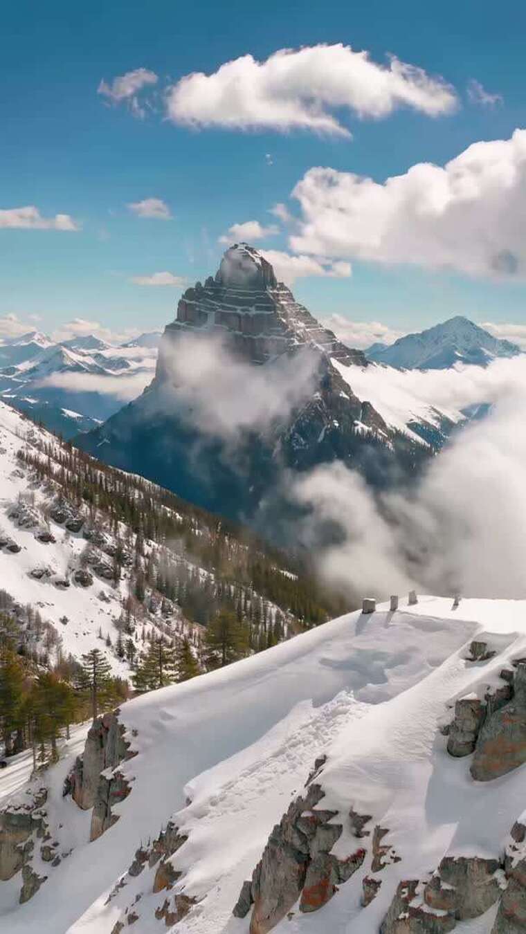 雪山自然风光全景