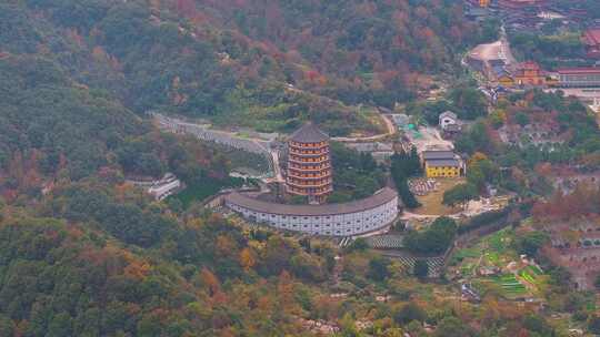 浙江绍兴会稽山大禹陵景区航拍越城区风景大