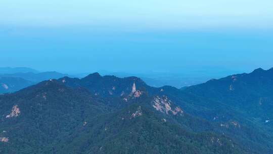 航拍群山连绵山脉巍峨黎明风光