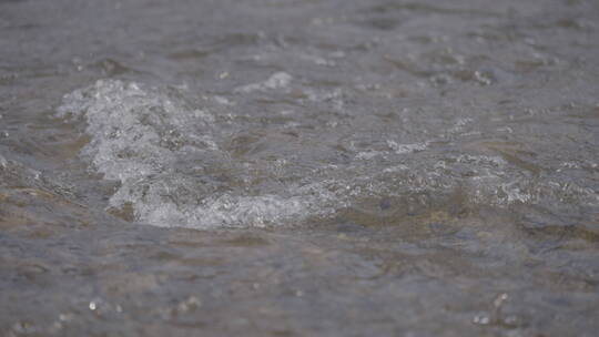 湍急的水流沿溪而上升格4k100帧灰片