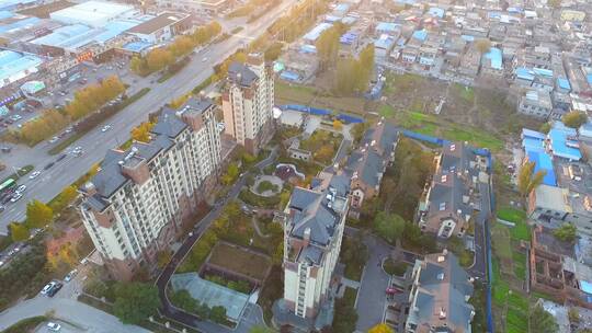 航拍陕西城市现代化发展