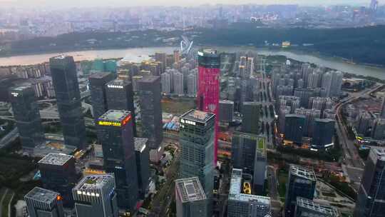 广西南宁城市高楼航拍五象新区总部基地