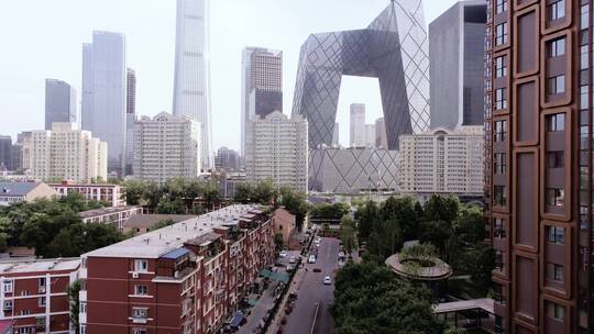 4K航拍北京CBD央视大楼都市繁华朝阳区视频素材模板下载