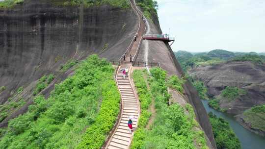 4k航拍郴州高椅岭丹霞地貌