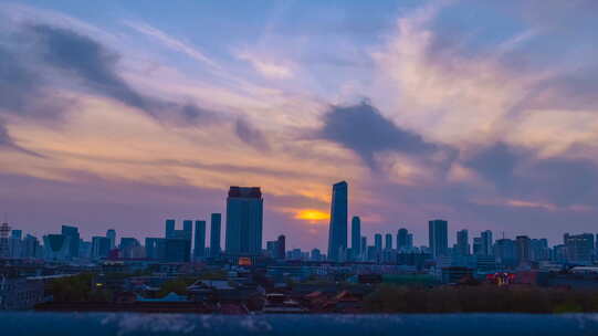 鸟瞰沈阳城市晨曦都市鸟瞰城市早晨